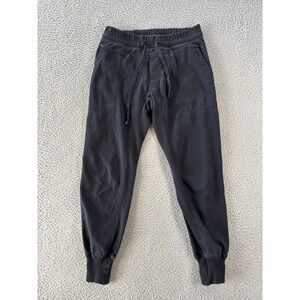 James Perse Mixed Media Pants Womens 0 XS Black Pull On Drawstring Joggers